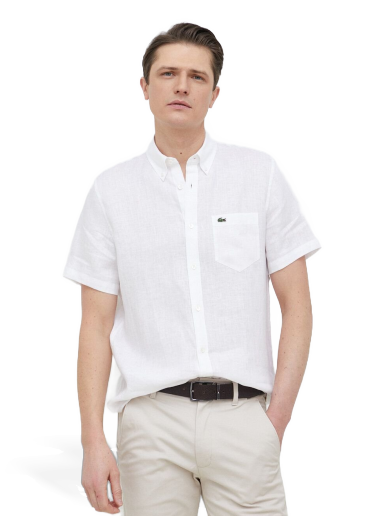Skjorte Lacoste Linen Shirt Hvid | CH5699