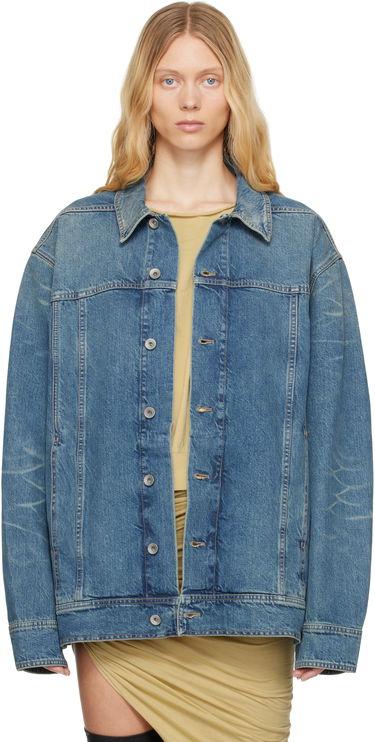 Jakke Rick Owens Rick Owens DRKSHDW Hollywood Jumbo Worker Denim Jacket Blå | DS01E3706 DWB, 0