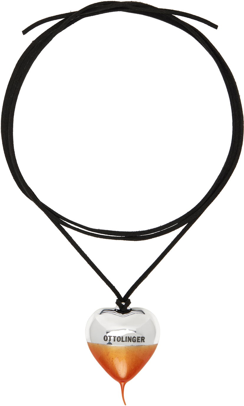 Halskæde Ottolinger Ottolinger Knotted Heart Pendant Necklace Orange | 12590022501