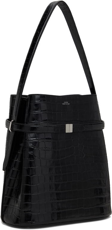 Håndtaske TOTEME Totême Belted Croc-Embossed Leather Bucket Bag Sort | 244-WAL0048-LE0076, 1