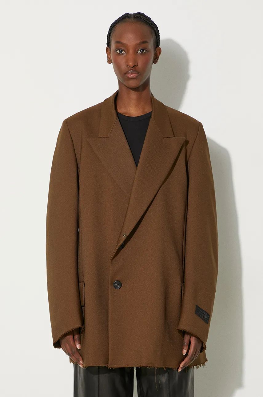 Jakke Maison Margiela Oversized Frayed Blazer Brun | S62BN0106.M35222, 0