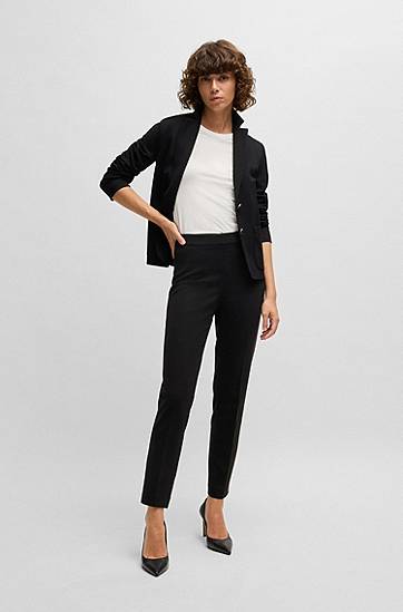 Bukser BOSS Tapered Stretch Trousers Sort | 50490056, 1