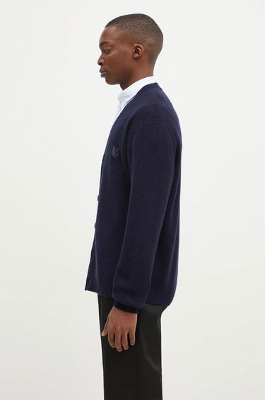 Sweater MAISON KITSUNÉ Ribbed Cardigan With Logo Patch Grøn | NM00501KT1093, 1