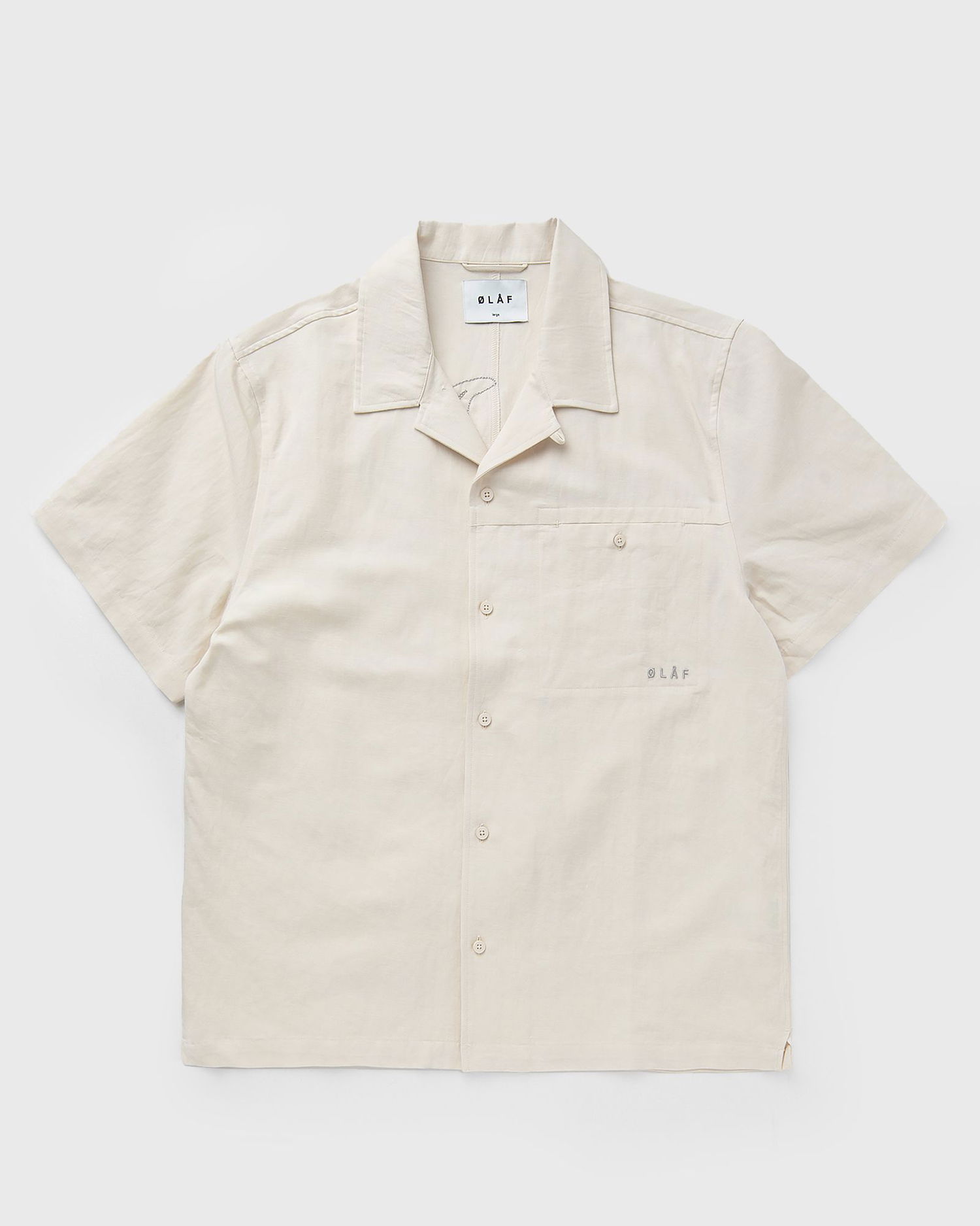 Skjorte ØLÅF Linen Resort Shirt Beige | M210304-OFFWHITE, 1