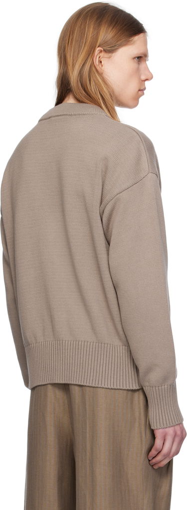 Sweater AMI AMI Paris Embroidered Crewneck Sweater Brun | HKS163.KN0063, 2
