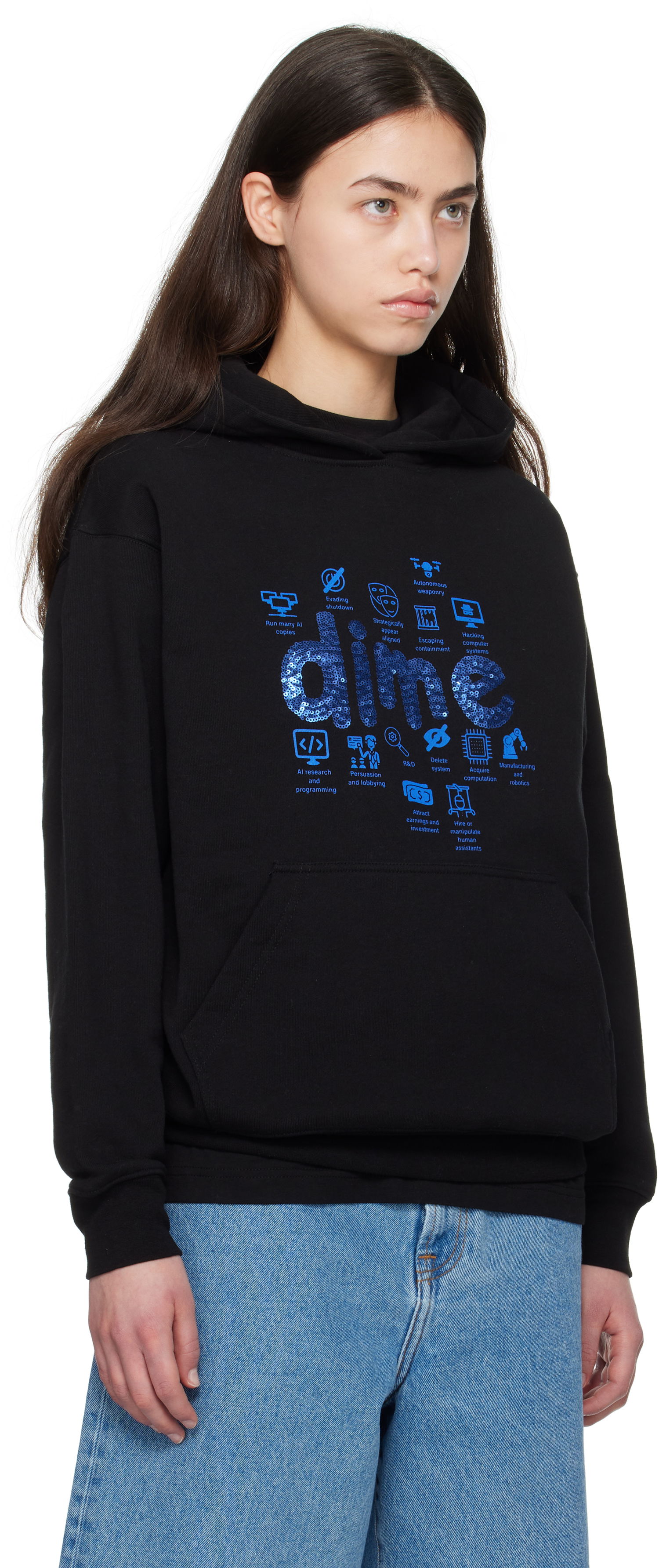 Sweatshirt Dime AGI Hoodie Sort | DIME2SP2541BLK, 1