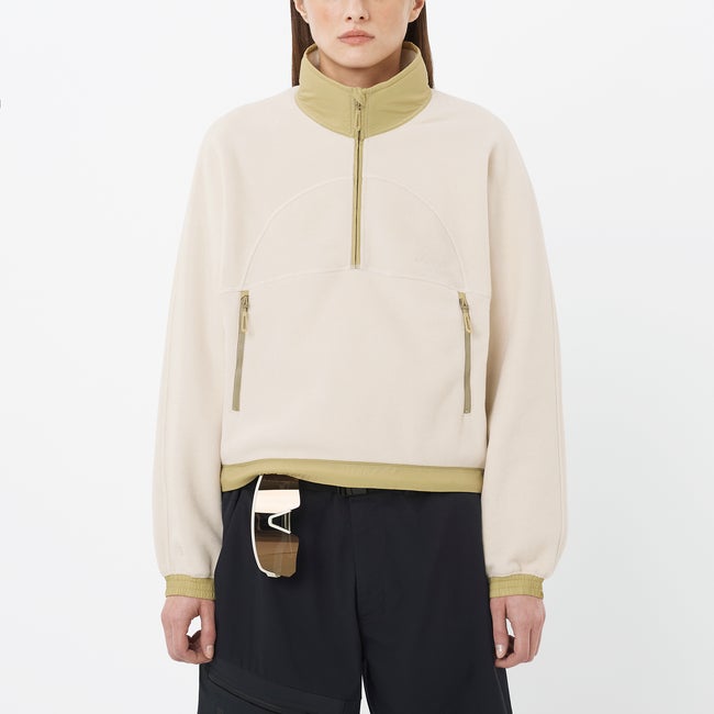 Sweatshirt Salomon Chroma Cropped Half-Zip Fleece Pullover Beige | LC2642100, 0