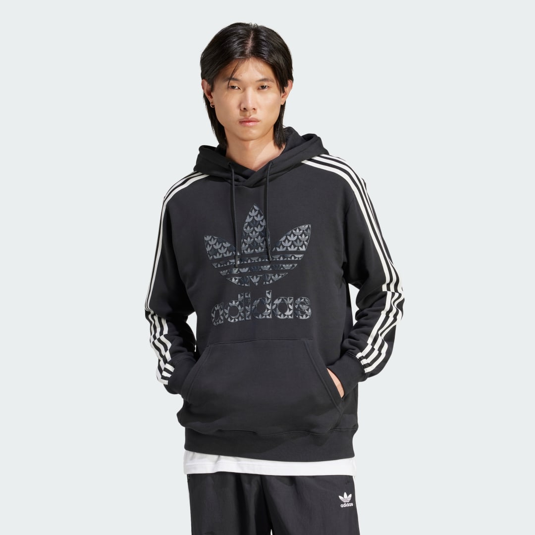 Sweatshirt adidas Originals Classic Mono Graphic Hoodie Sort | IS2933, 0