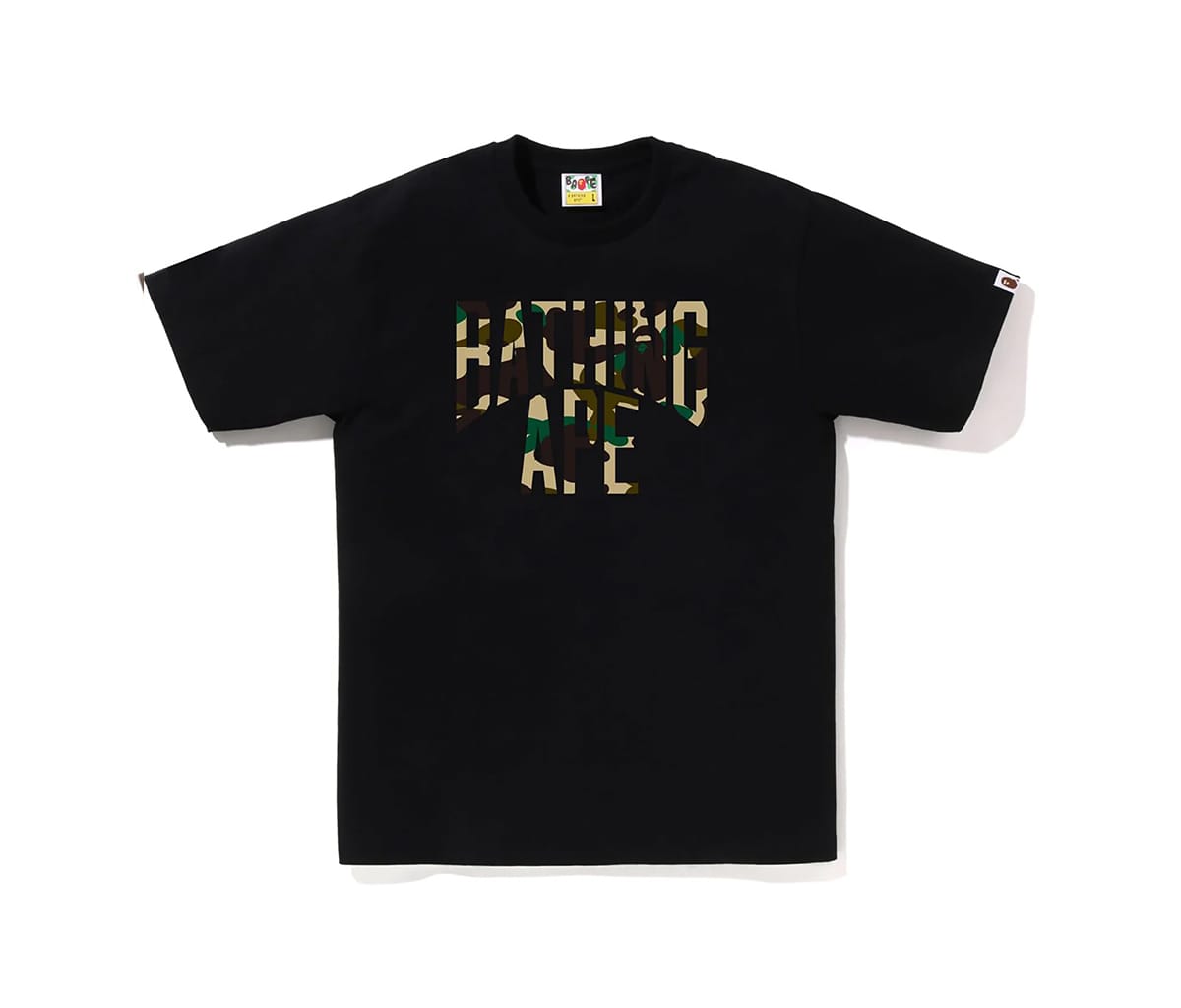 T-shirt BAPE Bape 1st Camo NYC Logo Tee Black Yellow Sort | 1600000572014, 0