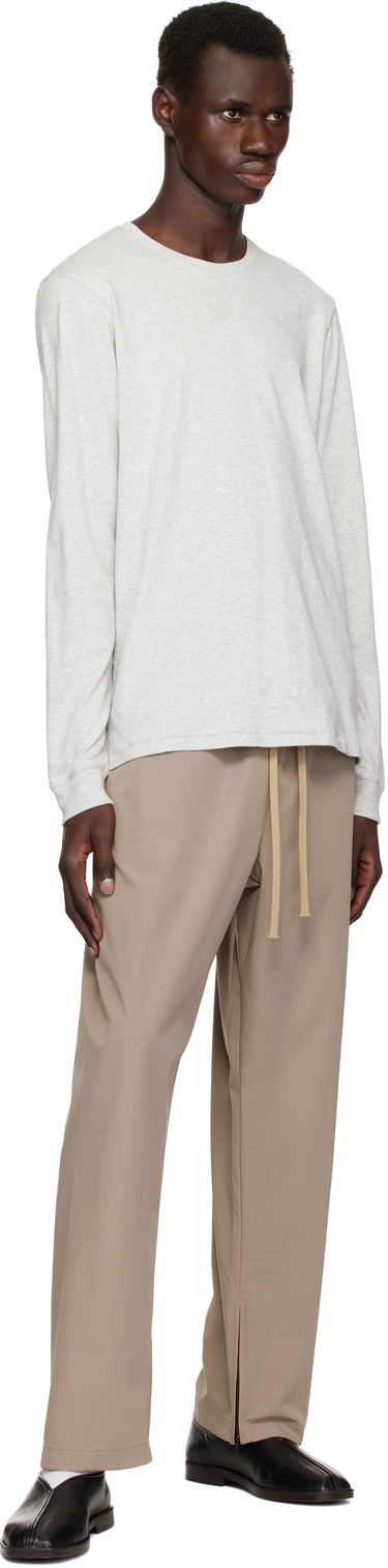 T-shirt SKIMS SKIMS Cotton Classic Long Sleeve T-Shirt Grå | LS-LST-6350M-LIGHT HEATHER GREY, 3