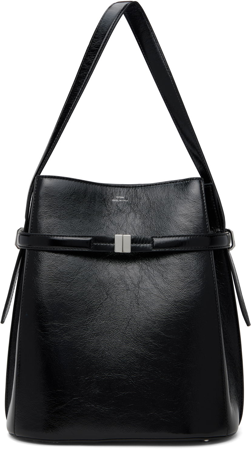 Mulepose TOTEME Totême Belted Naplack Leather Bucket Bag Sort | 244-WAL0048-LE0046