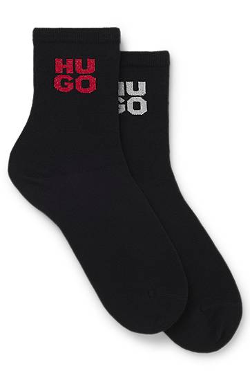 Sokker BOSS Two-pack of short-length socks with sparkly logos Sort | 50524283, 0