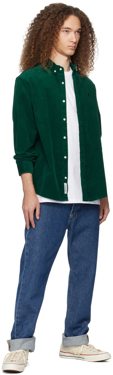 Skjorte Carhartt WIP Corduroy Button-Down Shirt Grøn | I030580, 3