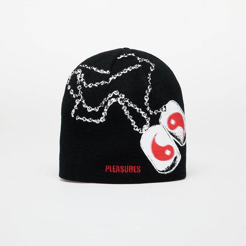 Beanie Pleasures Dog Tags Graphic Skully Beanie Sort | P24W055 BLACK