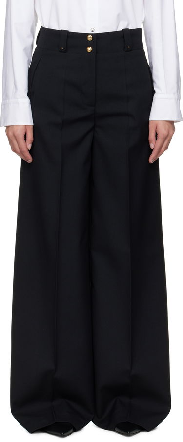 Bukser Moncler Moncler Wool Wide-Leg Trousers Sort | K20932A00007597SZ, 0