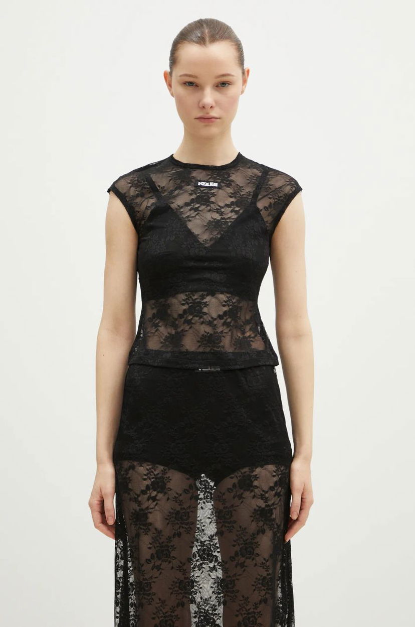 Nederdel Ksubi KSUBI Slim Lace Top Sort | WPS25FT003
