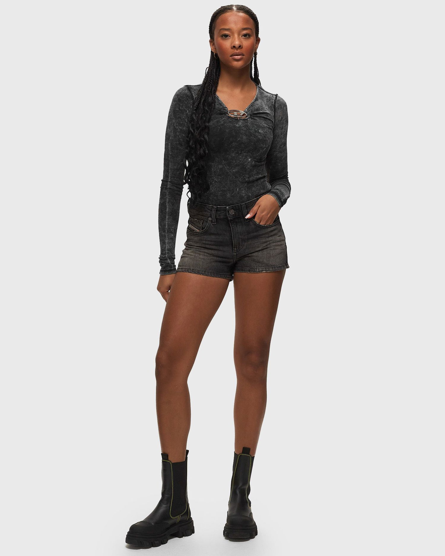 Shorts Diesel De-Yuba Denim Shorts Grå | A12764 0DQAH, 1