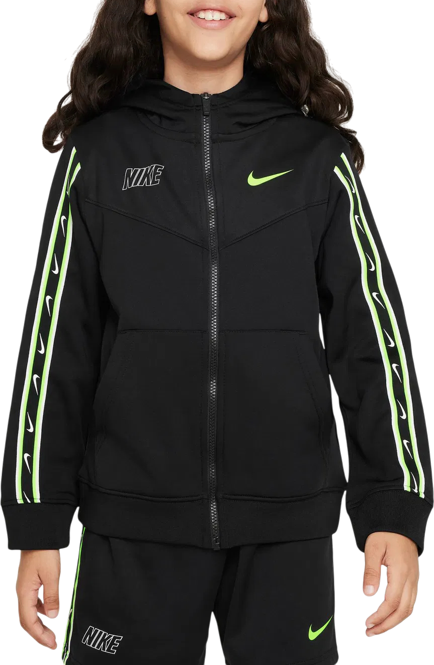 Sweatshirt Nike Sportswear Repeat Taped Sleeve Full-Zip Hoodie Sort | dz5622-013, 0