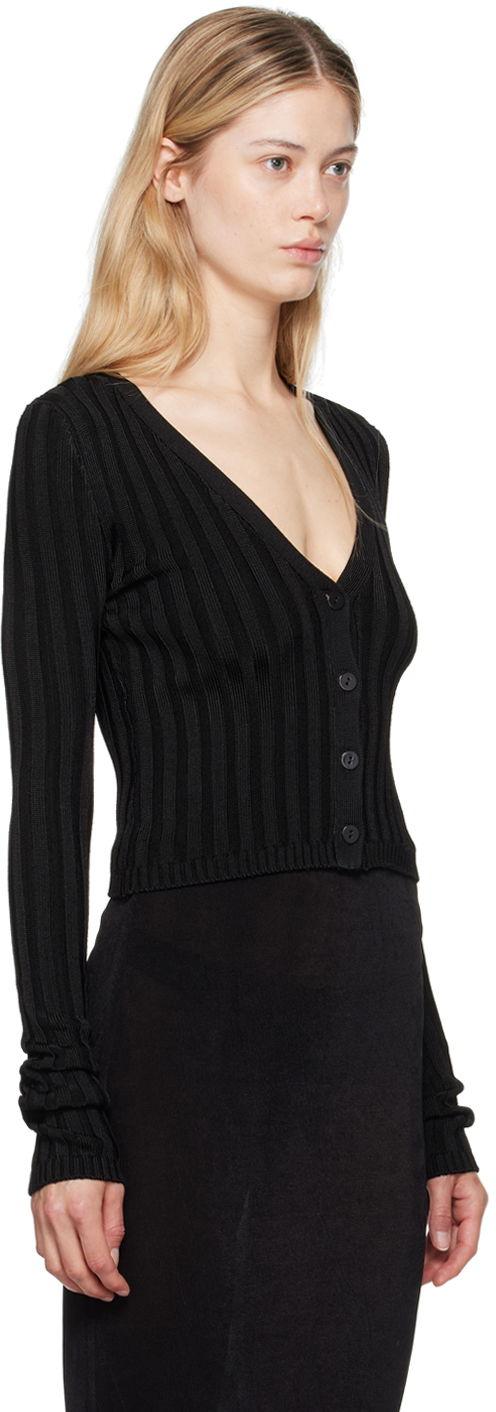 Sweater GUIZIO Guizio Slinky Rib Knit Cardigan Sort | P24108S023, 1