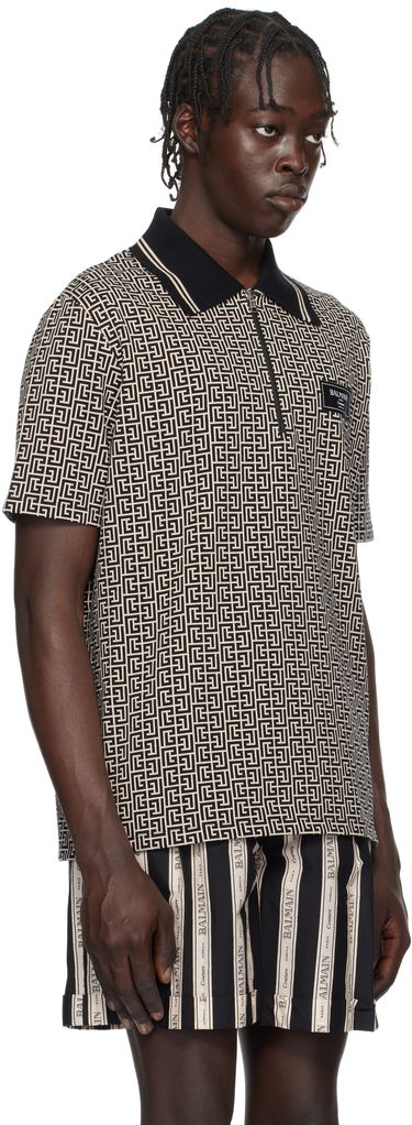 Polo skjorte Balmain Maze Print Polo Shirt Grå | EH1GC027BC90, 1