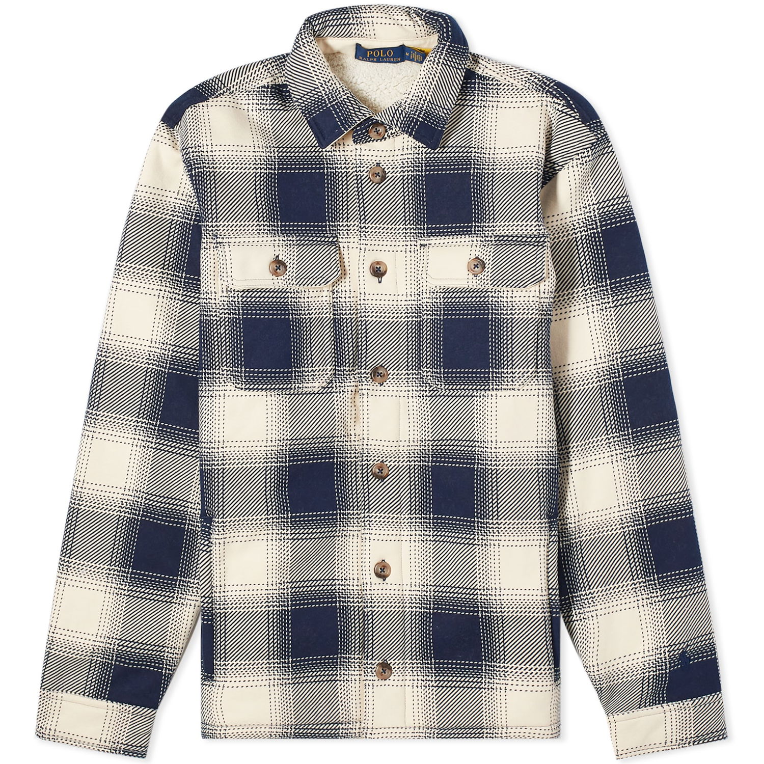 Skjorte Polo by Ralph Lauren Quilted Plaid Overshirt Beige | 710855198004, 0