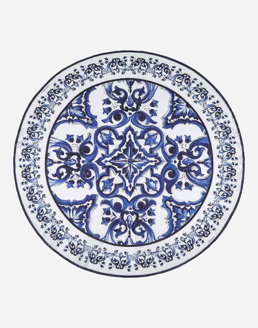 Home decor Dolce & Gabbana Round Tablecloth With Blue Ornaments Print Blå | TCG009TCADNUB011, 0
