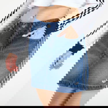 Nederdel adidas Performance Adicolor Denim Mini Skirt Blå | JW2649, 1