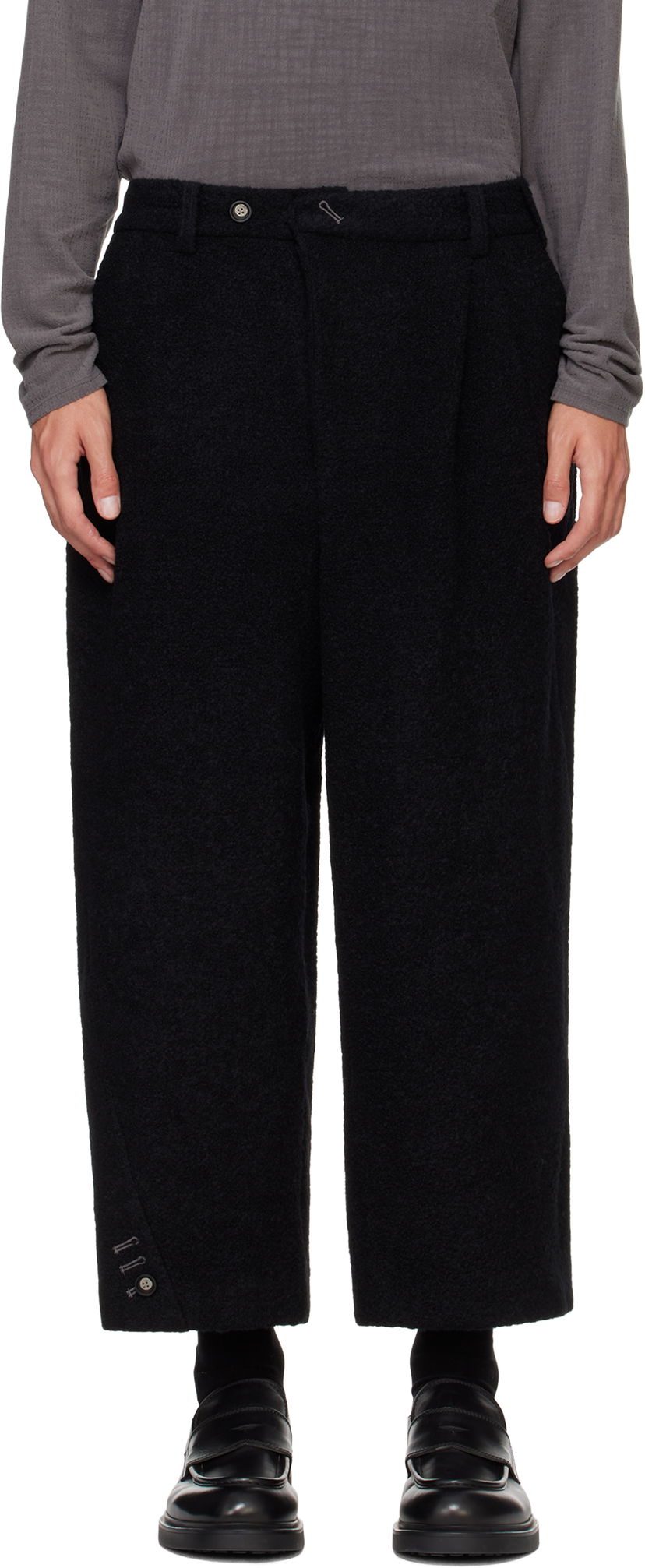 Bukser ADER ERROR Black Wool Straight-Leg Trousers Sort | BN01FWSA0207BK
