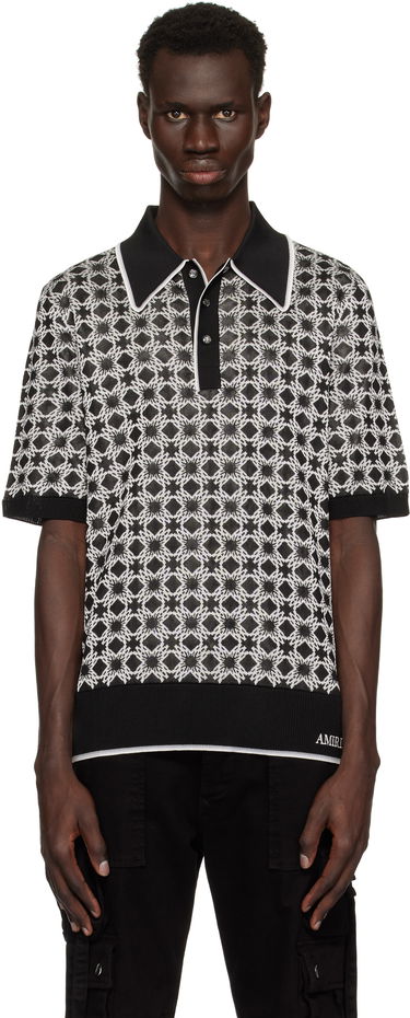 Polo skjorte AMIRI Amiri MA Quad Polo Sort | AMKNPO1058, 0