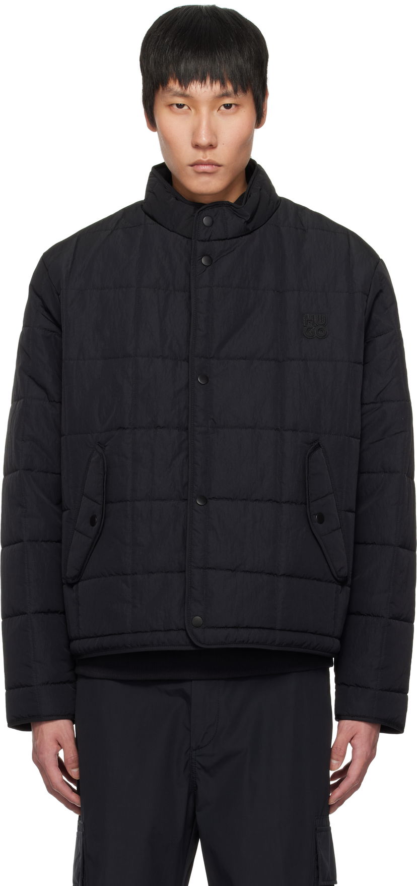 Puffer jakke BOSS HUGO Nylon Puffer Jacket Sort | 50530755