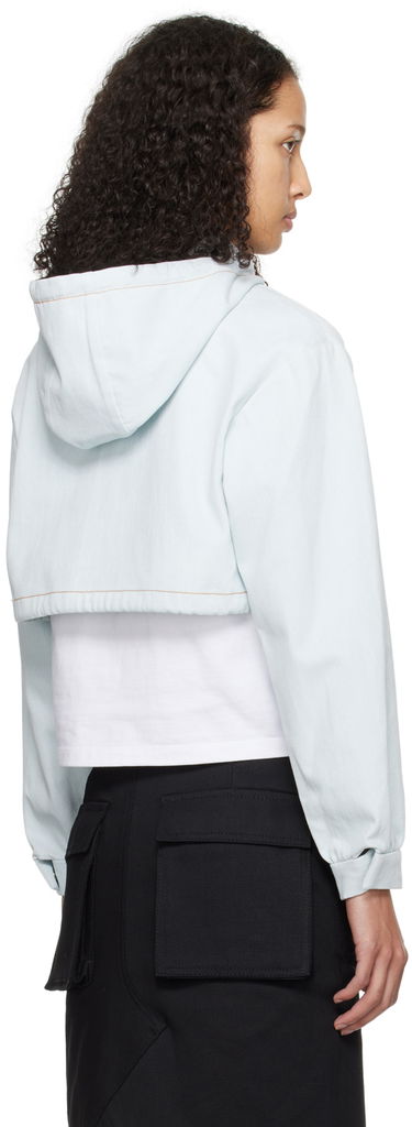 Sweatshirt We11done Cropped Denim Hoodie Jacket Blå | WD-JP0-24-093-W-IC, 2