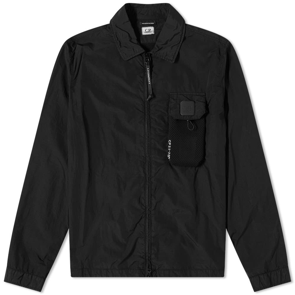 Jakke C.P. Company Metropolis Tech Patch Zip Overshirt Sort | 13CMOS129A-005991G-999, 0