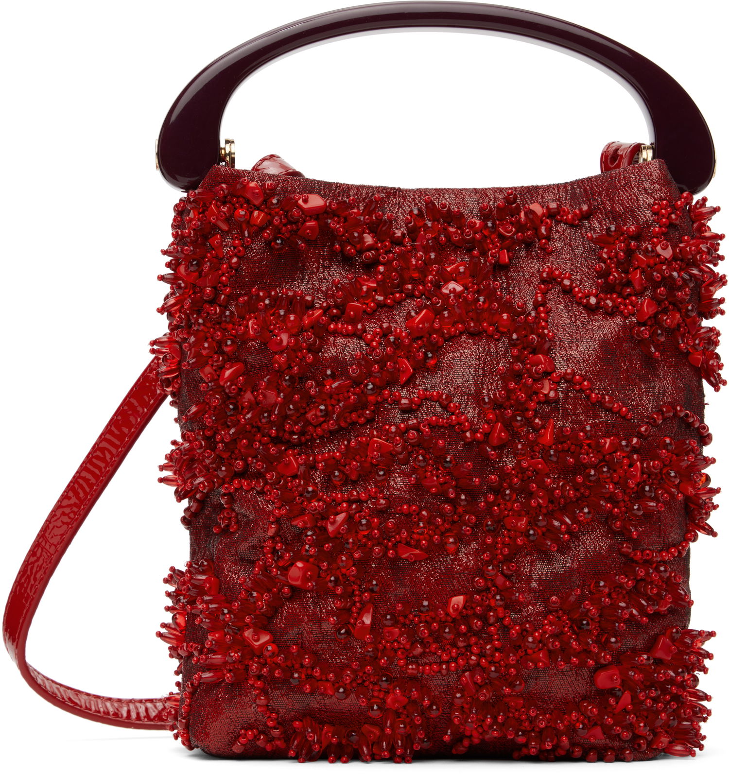 Håndtaske Dries Van Noten Dries Van Noten Beaded Micro Bag Rød | 251-011522-895, 0