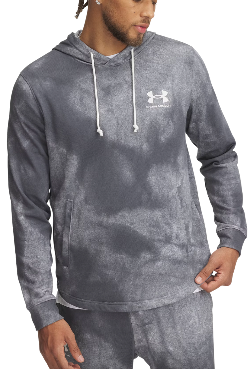 Sweatshirt Under Armour Rival Terry AOP Hoodie Grå | 1390138-025