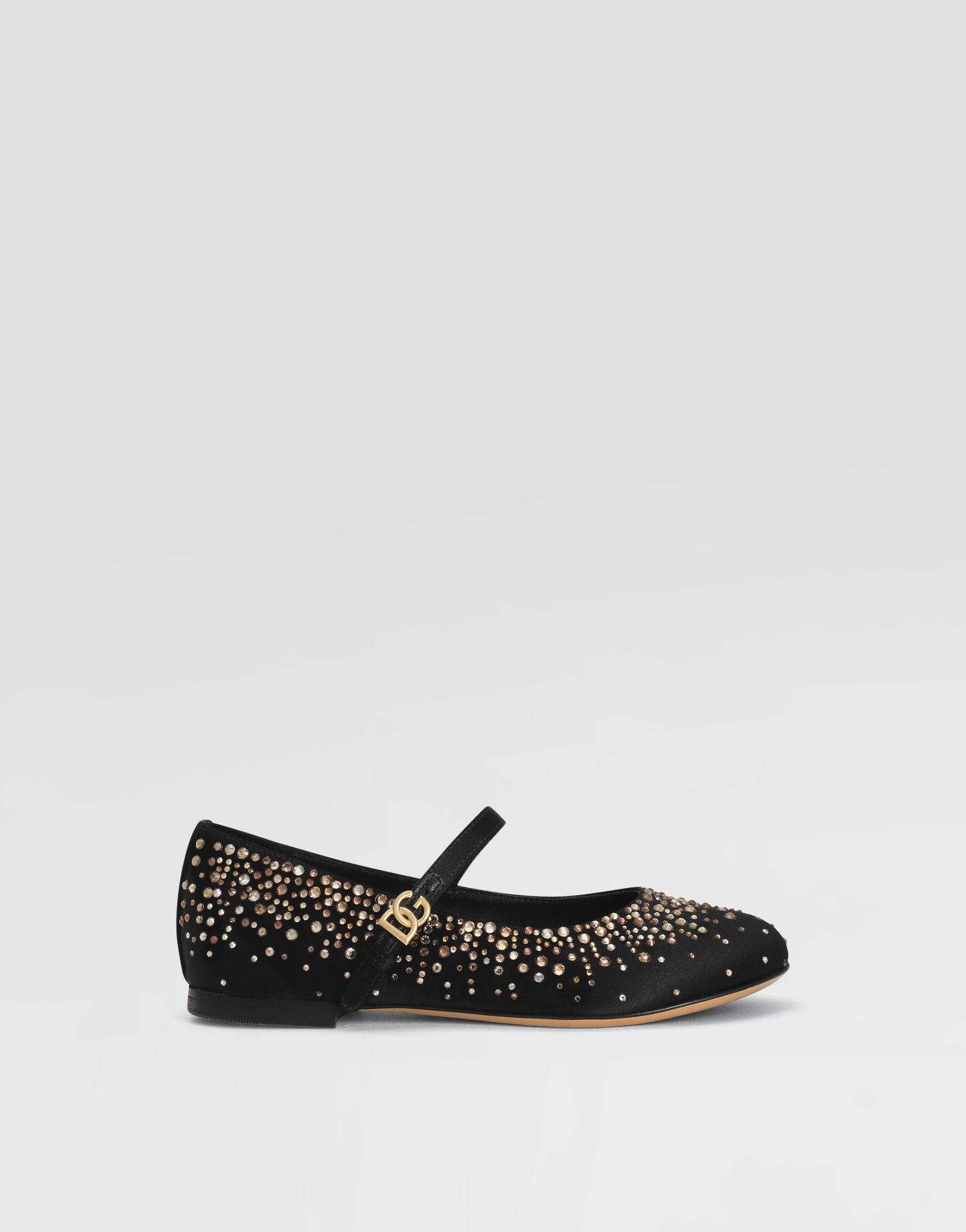 Sneakers og sko Dolce & Gabbana Dolce & Gabbana Satin Ballet Flats With Rhinestones Sort | D11274A572380999, 0