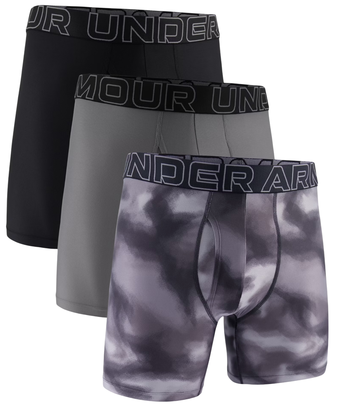 Boksere Under Armour Under Armour Print 6in Boxer Shorts, 3-Pack Grå | 1383885-024, 0