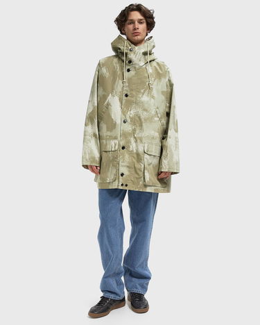 Parka OBEY Stanwood Brushstroke Pattern Hooded Button-Front Parka Beige | 121800598-BCM, 2