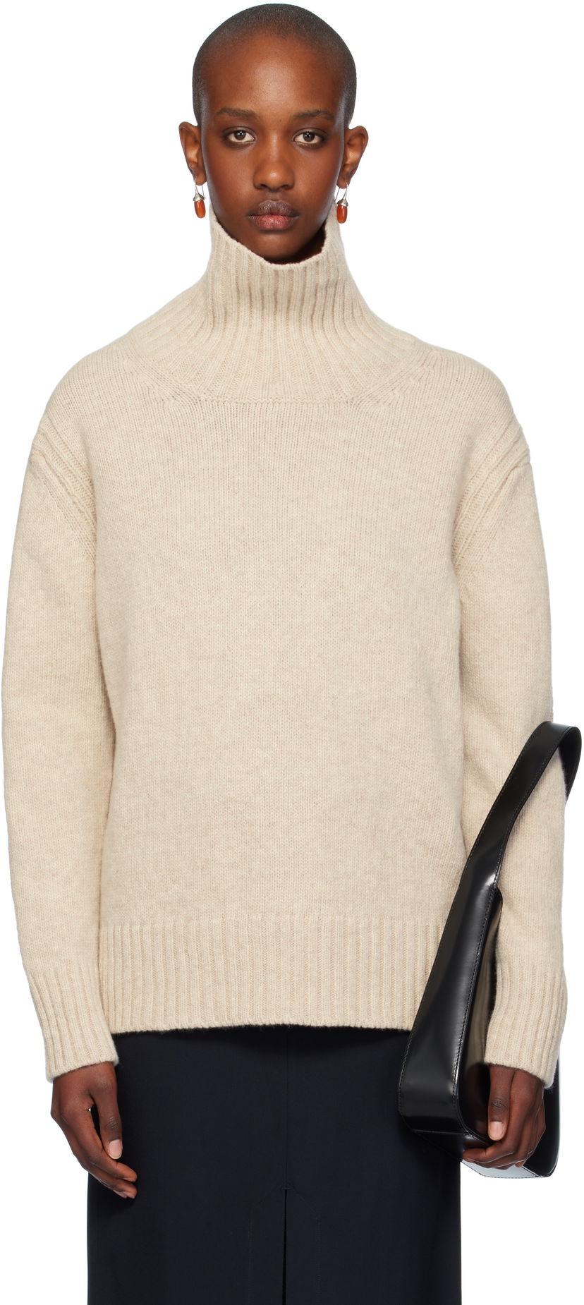 Sweater &Daughter Tunic Turtleneck Sweater Beige | H40670