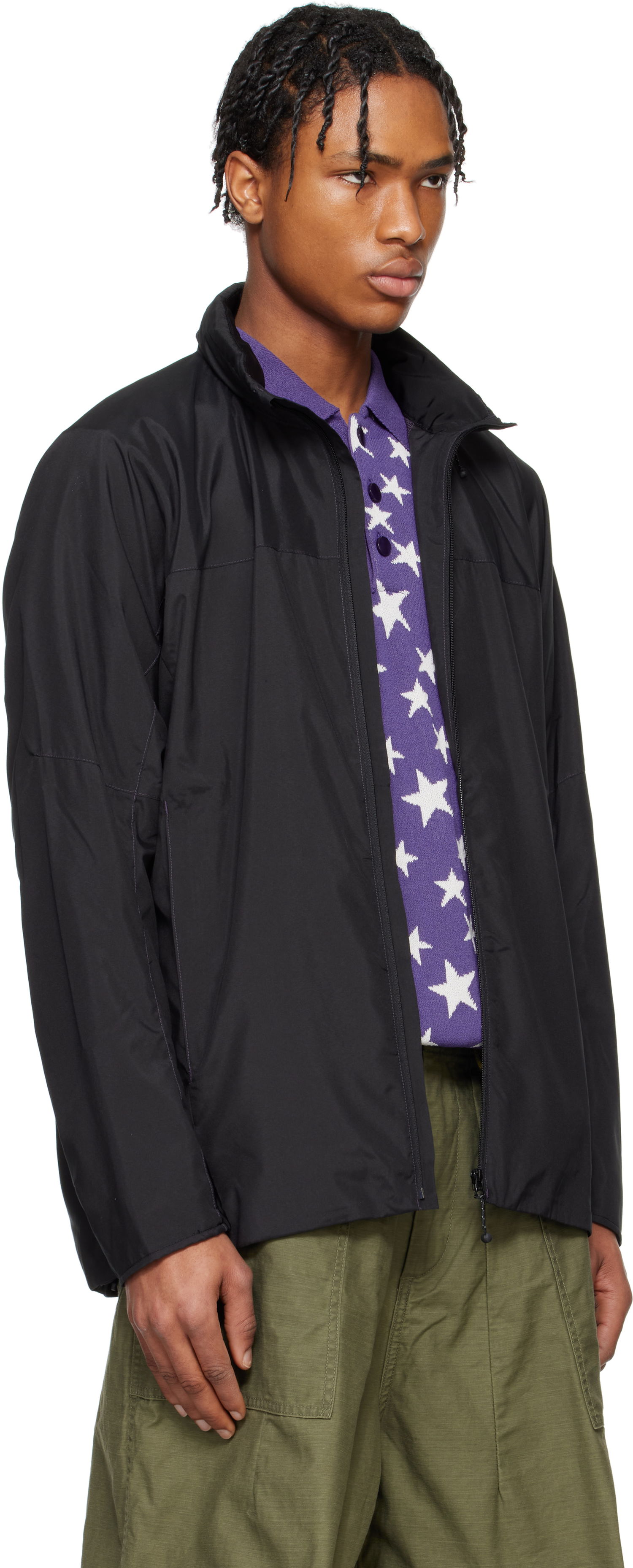 Vindjakke Needles NEEDLES Wind Jacket Sort | QV377, 1