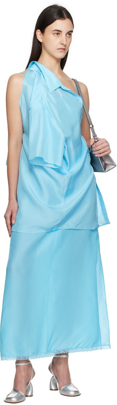 Kjole Maison Margiela MM6 Maison Margiela Dual Wear Silk Dress Blå | S52NF0013 M35244, 4