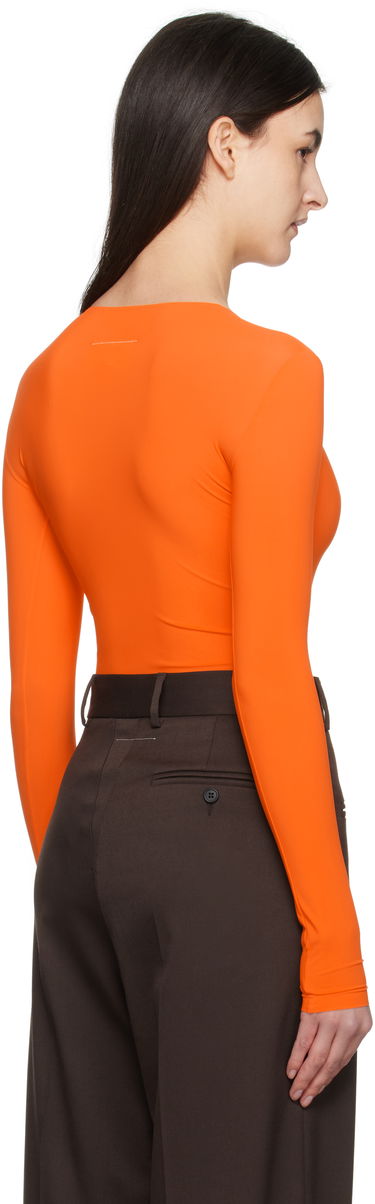 Krop Maison Margiela MM6 Maison Margiela Jersey Long Sleeve Bodysuit Orange | S52NA0068 S20518, 2