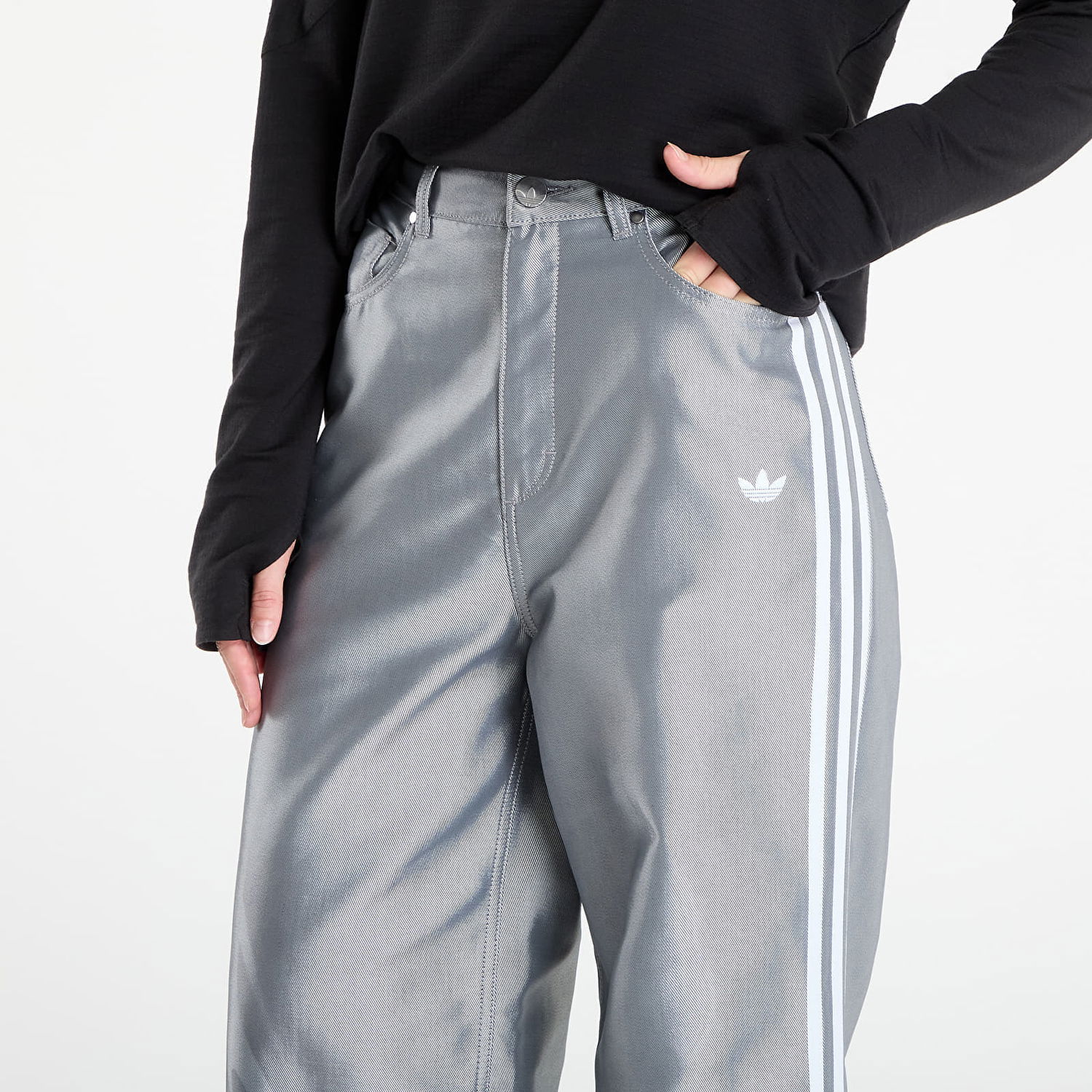 Bukser adidas Originals Adilenium Season 4 Teamgeist Baggy Shine Denim Joggers Grå | KE9800, 1