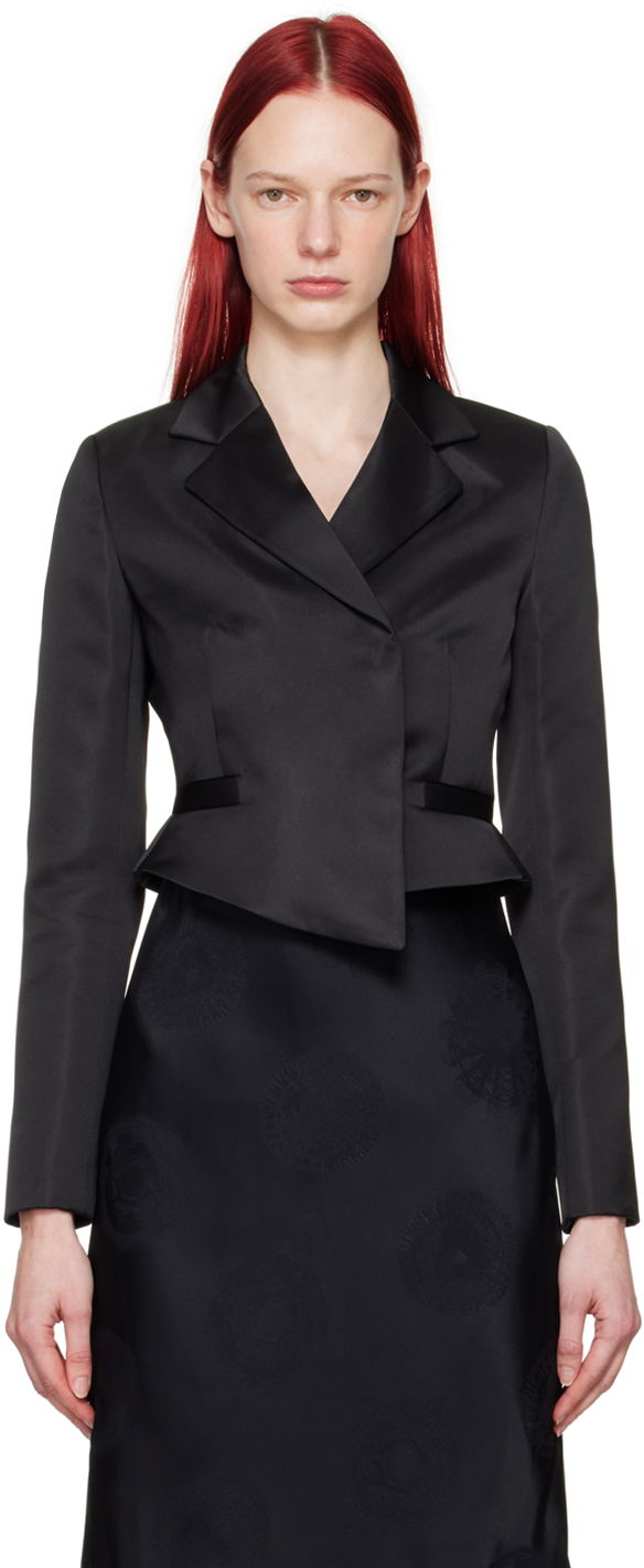 Jakke Coperni Coperni Cropped Satin Blazer Sort | COPV54828