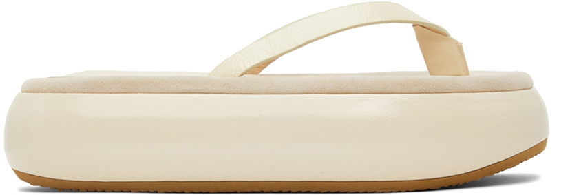 Tøj OSOI OSOI Boat Flip Flop Platform Slides Beige | 22SS030-03-04