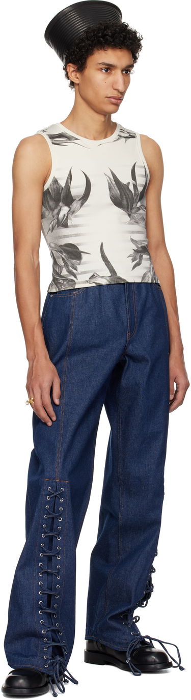 Tanktop Jean Paul Gaultier Jean Paul Gaultier Flower Body Morphing Tank Top Hvid | 25/33-F-DB049-J579-010200, 3