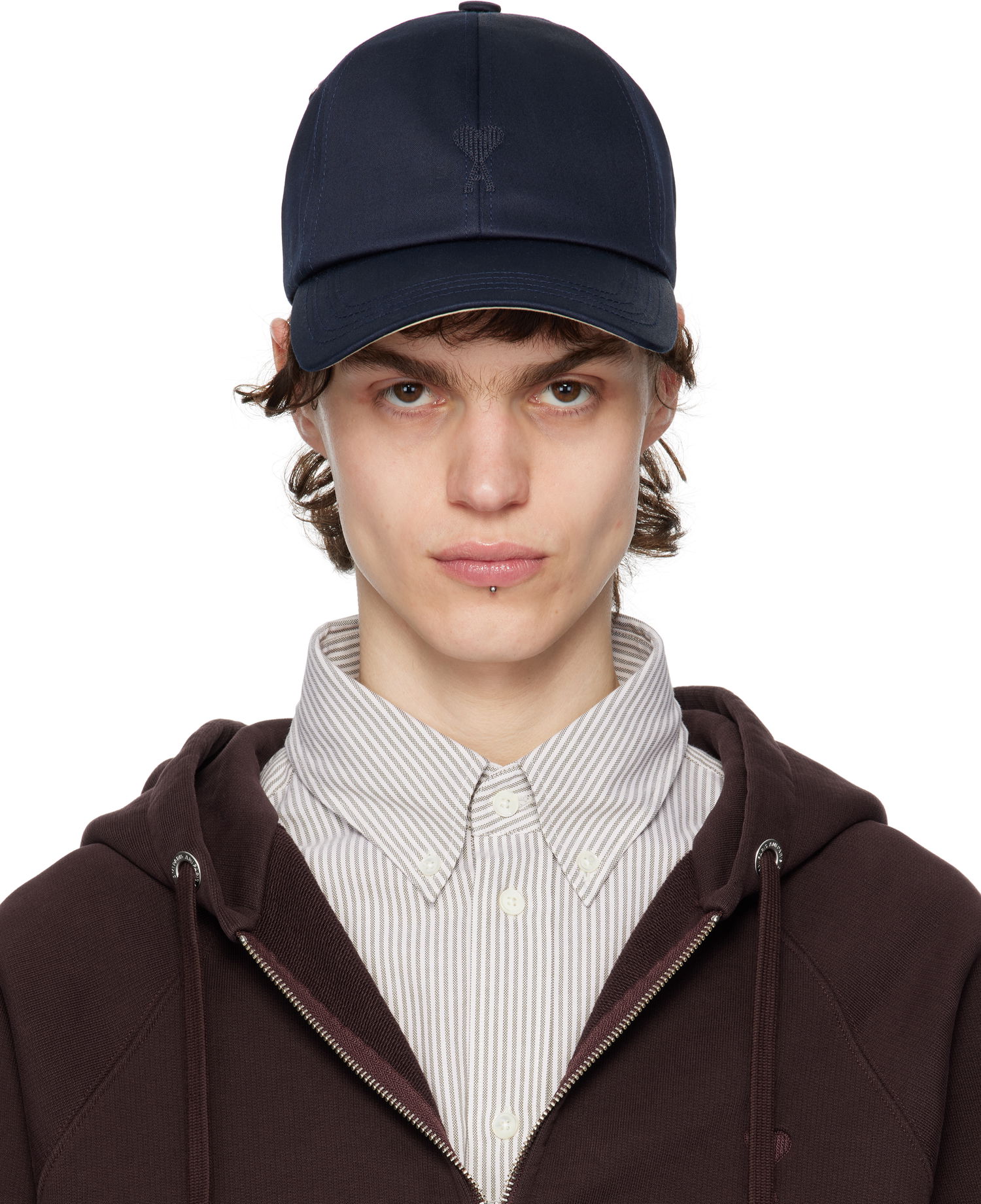Kasket AMI AMI Paris Ami de Coeur Cotton Cap Mørkeblå | UCP026.CO0103, 0