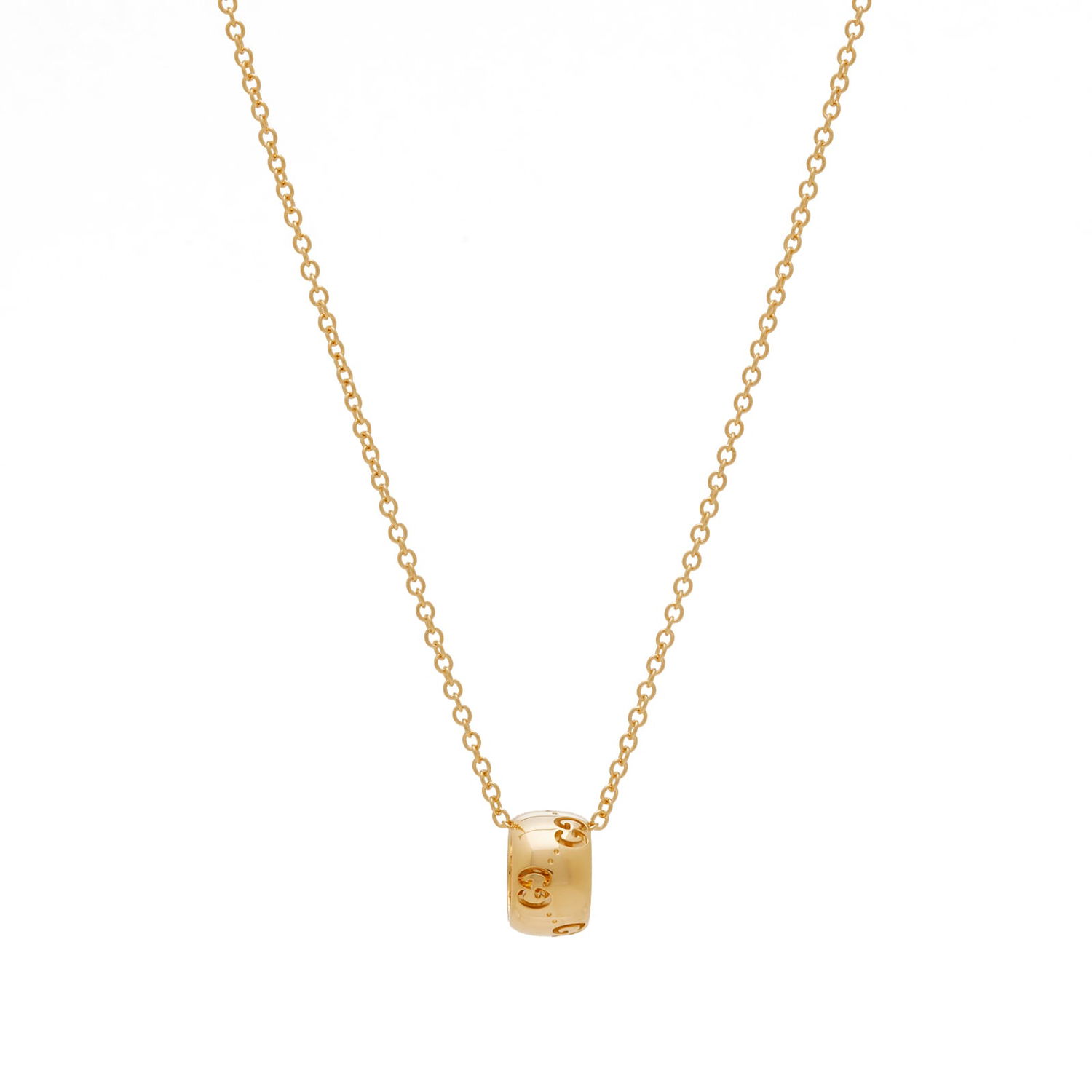 Halskæde Gucci Gold Chain Necklace With Circular Pendant Gul | YBB80436800100U, 0