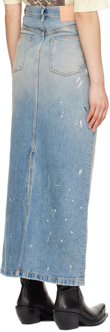 Nederdel Acne Studios Acne Studios Paint Splatter Denim Maxi Skirt Blå | AF0426-, 2
