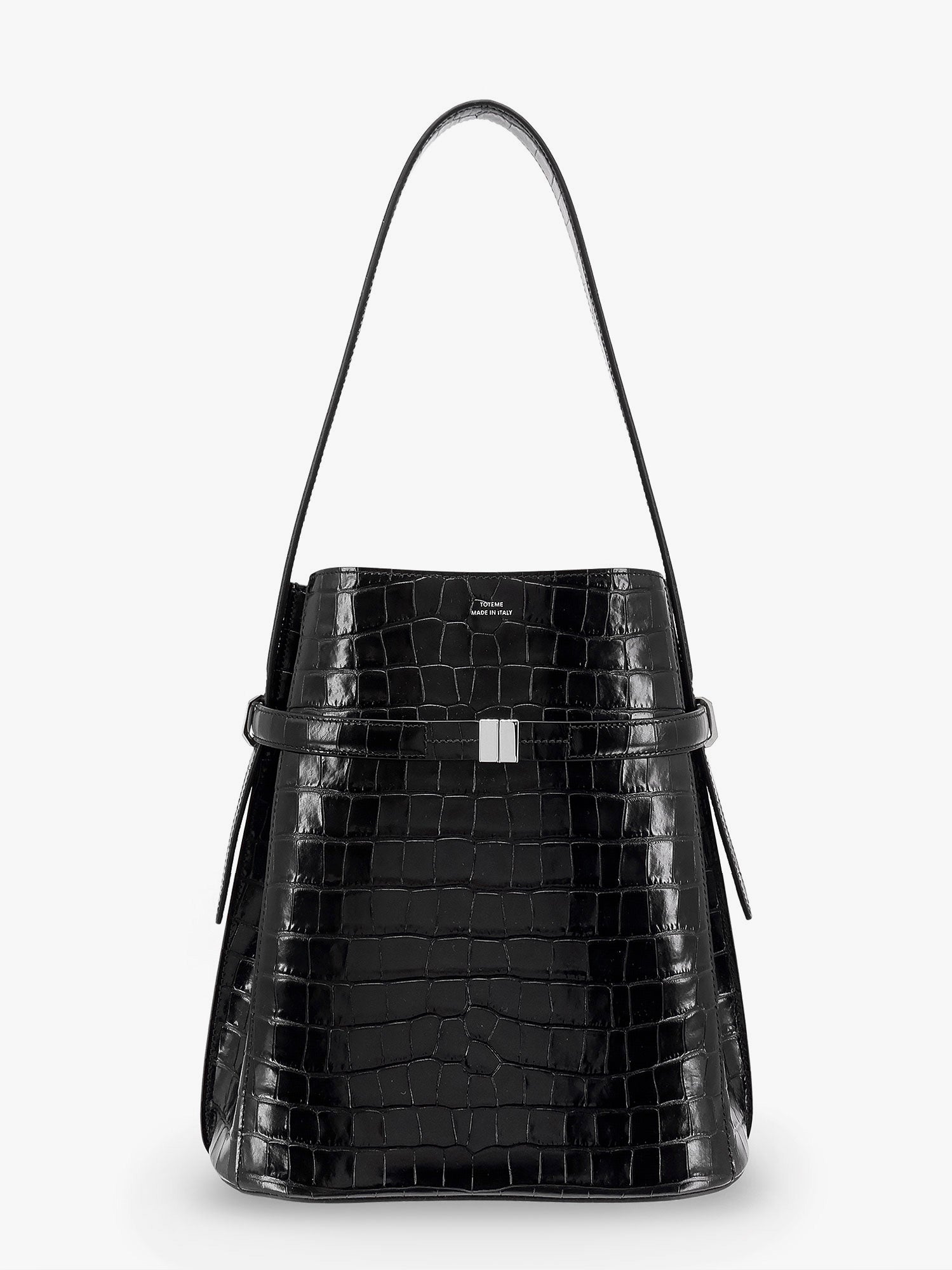 Skuldertaske TOTEME Belted Croc-Effect Leather Shoulder Bag Sort | 244WAL0048LE0076001, 0