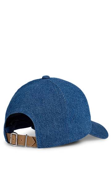 Kasket BOSS Denim Cap with Double B Monogram Blå | 50539517, 1